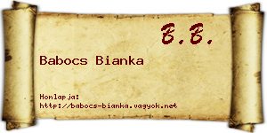 Babocs Bianka névjegykártya